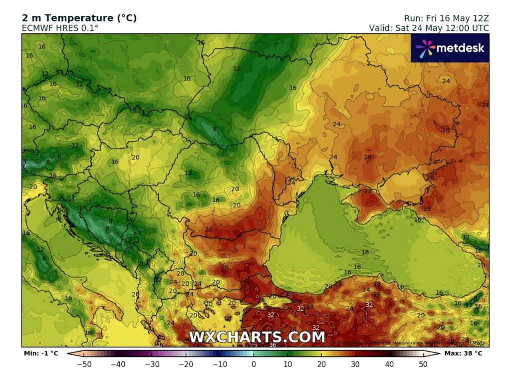 Дневни температури в интервала 25-30 градуса