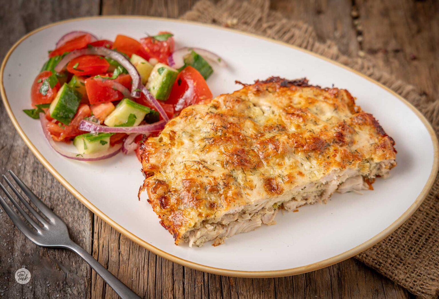 пиле с кашкавал