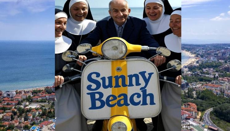 Монахини в Слънчака - АЛА ЛУИ ДЬО ФЮНЕС: Монахини на триколки пощуриха Слънчака! (СНИМКА+ВИДЕО)