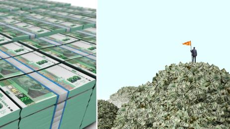 купища пари левове долари пачки