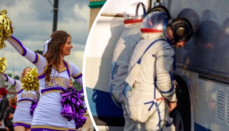 космонавти - АМИ СЕГА: Защо космонавти припикават автобуси?!