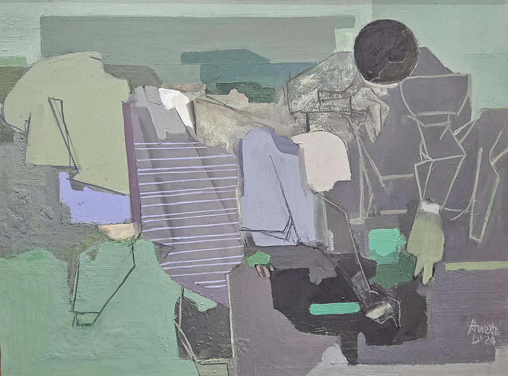 <p>Дръгушану преминава от конкретното, фигуративното към абстрактното, обобщеното. Конструктивните форми, седефените цветове и модерният рисунък впечатляват, удивляват и респектират.</p>