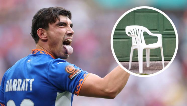 Киан Харат - Футболист повали жена със стол (ВИДЕО)