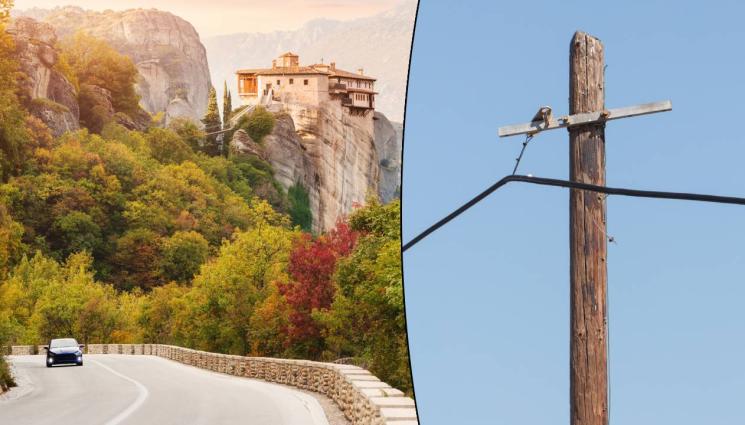 д - В XXI ВЕК: Защо Гърция използва дървени електрически стълбове?