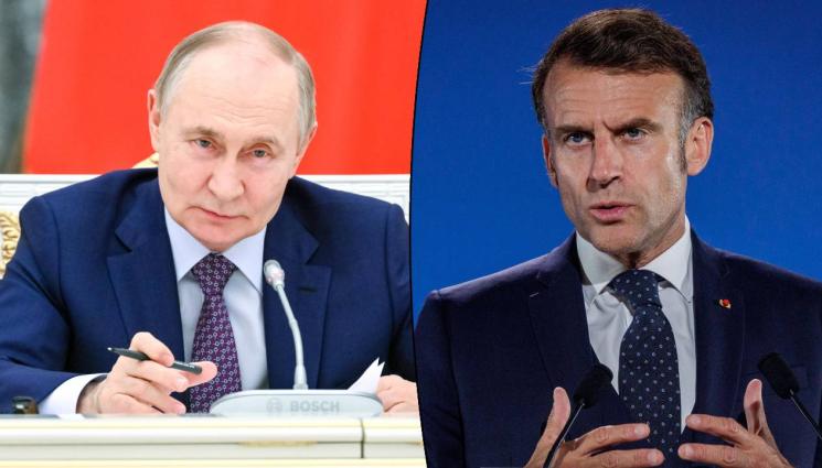 Владимир Путин Еманюел Макрон - ЗА ПРЪВ ПЪТ ОТ 2022-РА: Путин и Макрон проведоха телефонен разговор