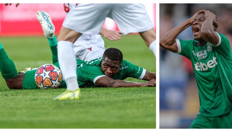 Агибу Камара Лудогорец Бешикташ - Турски гранд опипва почвата около гвинеец от Лудогорец