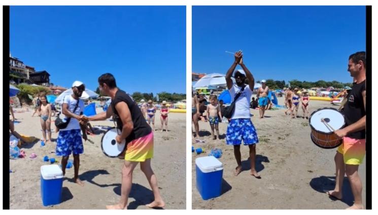 С - ХИТ В СОЗОПОЛ: Продават царевица с тъпан на плажа! (ВИДЕО)