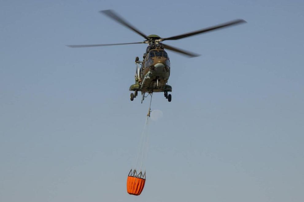 Хеликоптер Кугар“ от 24-та авиационна база от състава на Военновъздушните