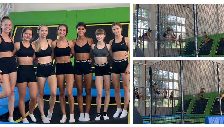 Подготовка национален отбор по скокове на батут - Националите по скокове на батут на лагер край Дунава