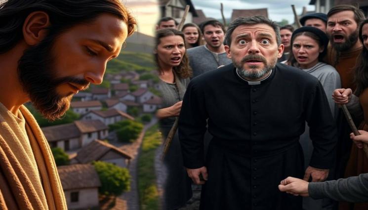 Христос поп селяни - ВДИГНАХА МУ МЕРНИКА: Село подгони поп - бивша барета! (СНИМКИ)