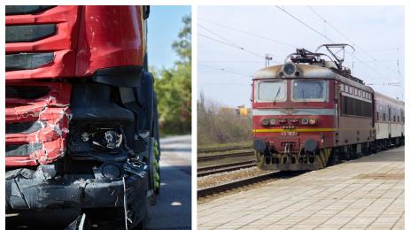 влак камион катастрофа