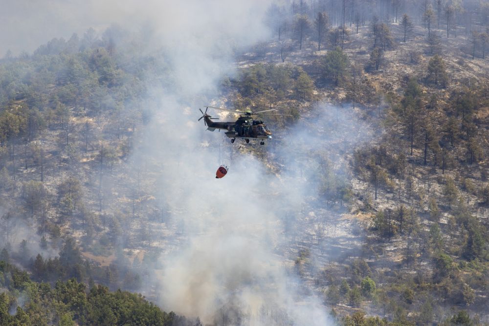 хеликоптер пожар