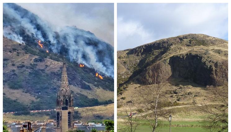 Тронът на крал Артур - Тронът на крал Артур пламна край Единбург в Шотландия