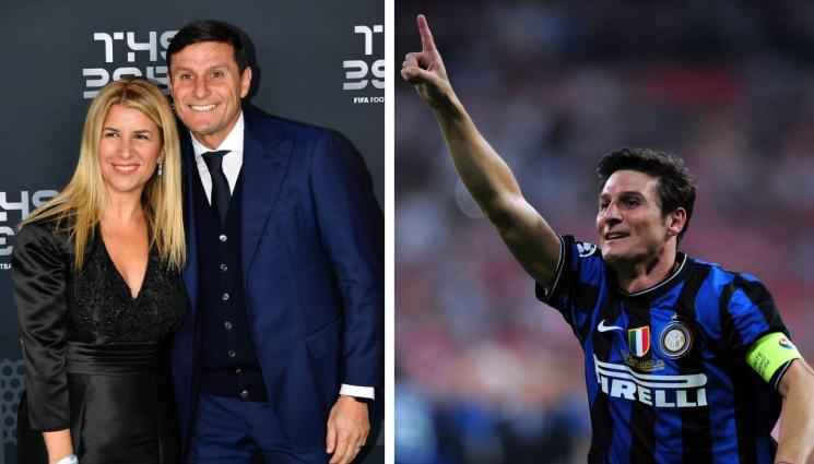 Хавиер Санети - Санети празнува 2 в 1 на езерото Комо