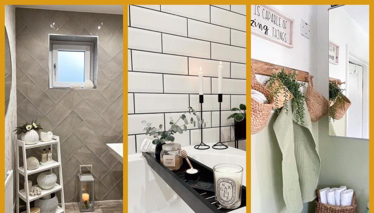 а - СПА магията идва у дома с фенер, стълба и открити рафтове!