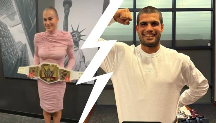 Сабаленка и Алкарас - Алкарас и Сабаленка получиха специални колани. Шампионите от US Open са готови за кечисти