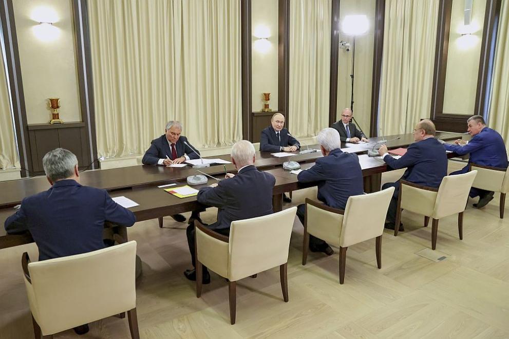 Владимир Путин на среща с лидерите на парламентарните групи в Москва