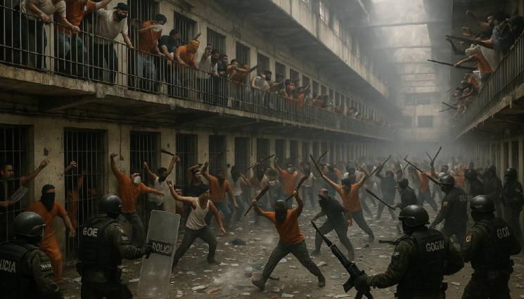 затвор еквадор - КЪРВАВ БУНТ В ЗАТВОРА: 12 убити, 6 полицаи отвлечени!