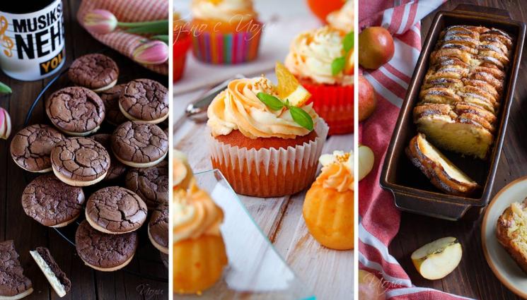 рецепти - Сладко изкушение с Йоли! Вкусно лешниково руло, бързи брауни бисквити, пай с праскови, лек бадемов тарт със сливи или пък портокалови мъфини с крем