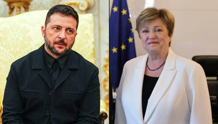 д - Волдимир Зеленски разговаря с Кристалина Георгиева