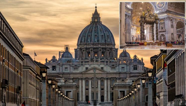 базилика свети Петър Ватикана - ВАТИКАНА В ШОК: Мъж се изпика върху олтара на „Свети Петър“ посред бял ден!