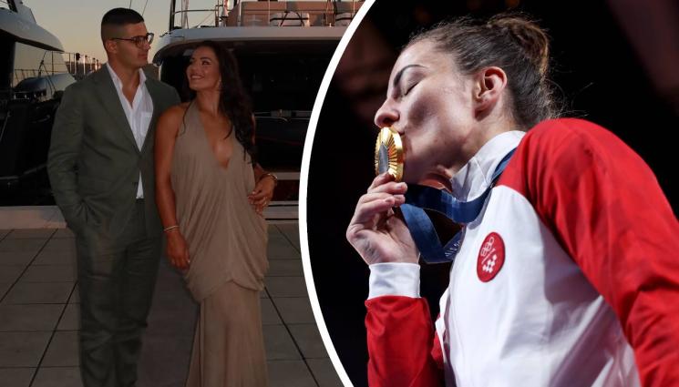 Барбара Матич - Олимпийска шампионка хапва пица на сватбата