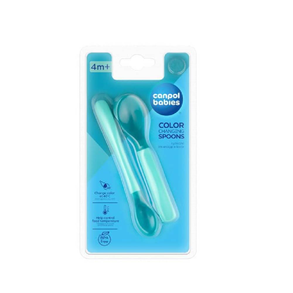 CANPOL Лъжичка термосенз 2 бр тюркоаз