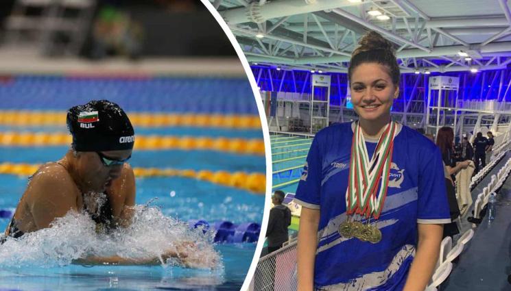 Камелия Стоименова - Рекордьорката Камелия Стоименова влиза късно в басейна