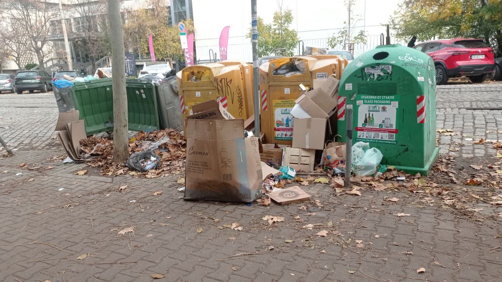 Цветните контейнери за разделно събиране на отпадъци в София преливат