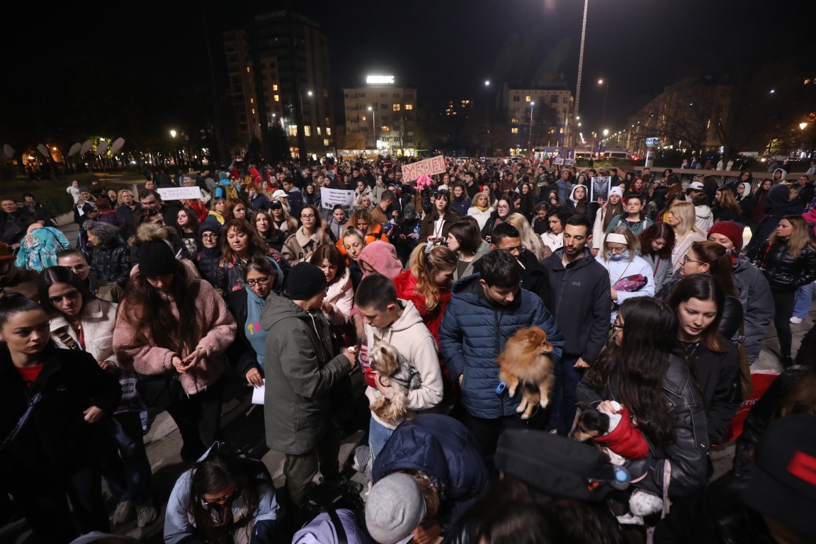 <p>Под надслов &bdquo;Справедливост за Мая&ldquo; граждани се събраха пред Военномедицинска академия (ВМА) на протест срещу жестокостта към животните. Събралите се протестиращи преминаха с шествие до НДК, където протестът приключи.</p>