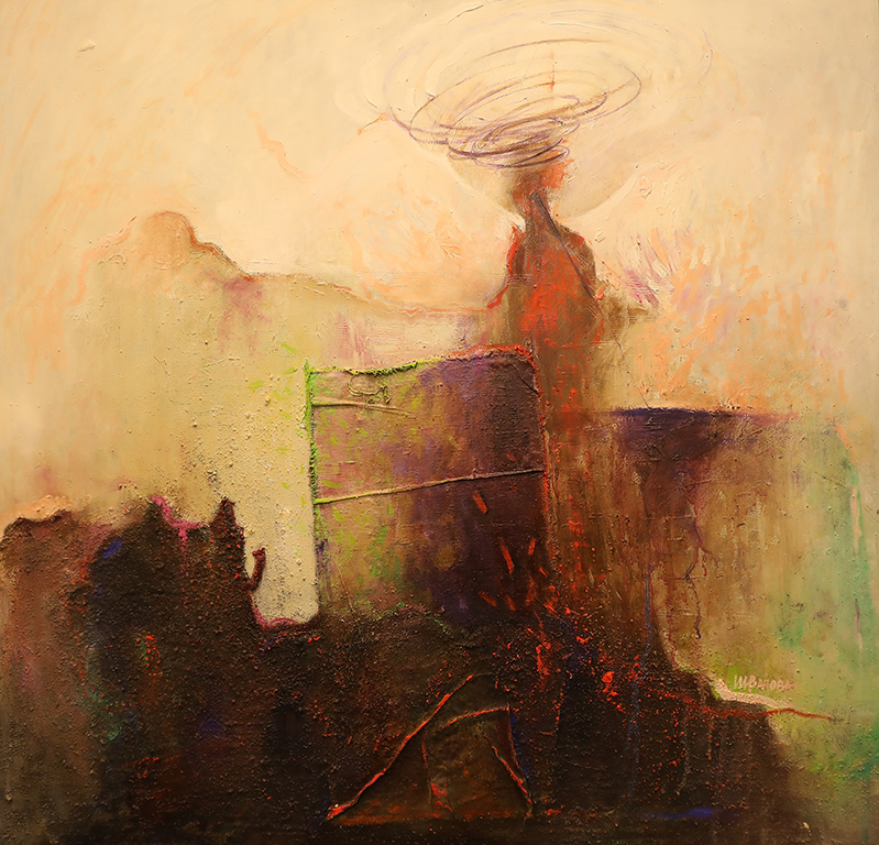 <p>Някои от тях изчезват а други подсилвам по нататък с по- смели мазки, линии или добавяйки друг материал.</p>