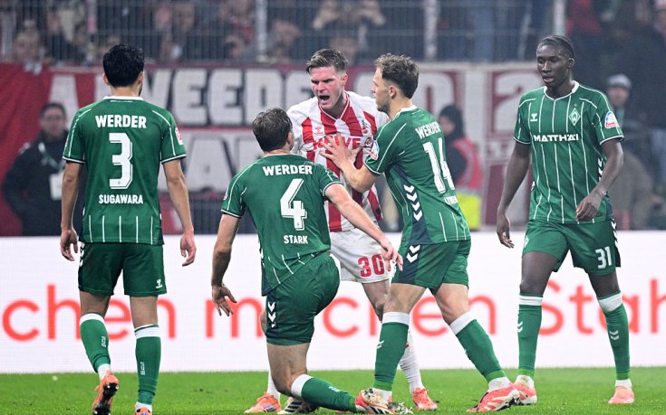 Късна драма оформи равенството между Вердер и Кьолн