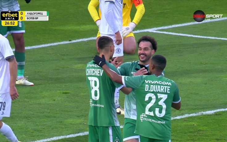 Лудогорец - Ботев Враца 1:0 /първо полувреме/