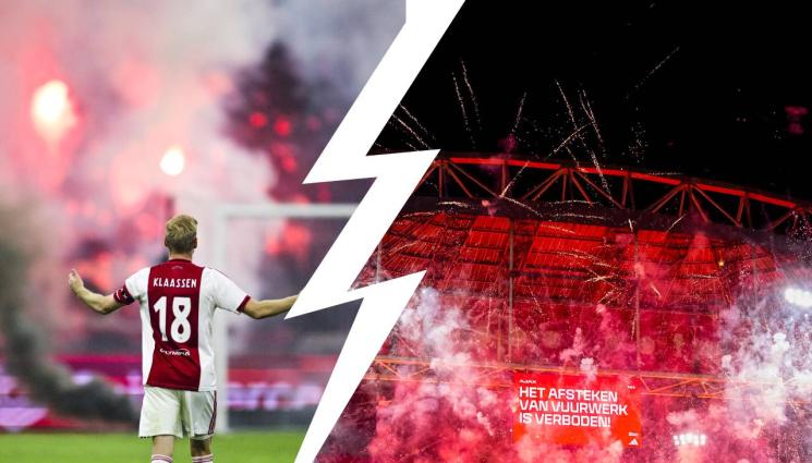 Аякс - Фенове прекратиха мач на Аякс с невиждано пирошоу