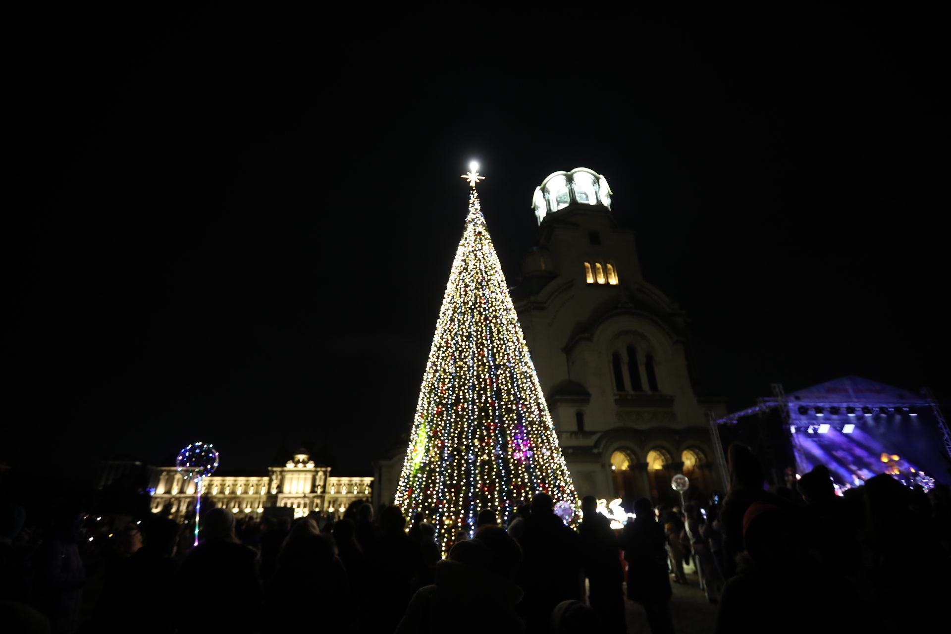 Коледната елха на София грейна с над 20 000 светлини