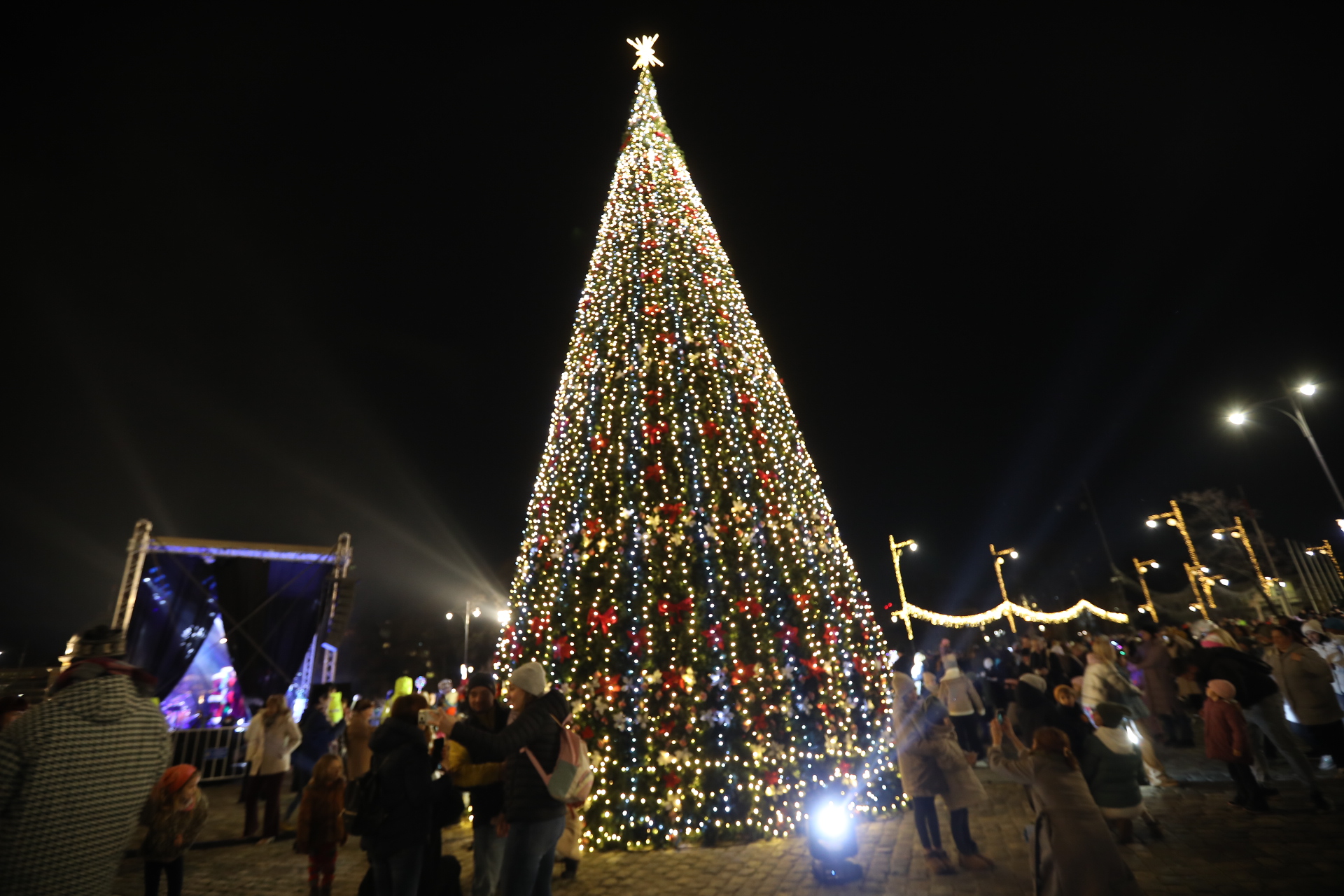 Коледната елха на София грейна с над 20 000 светлини