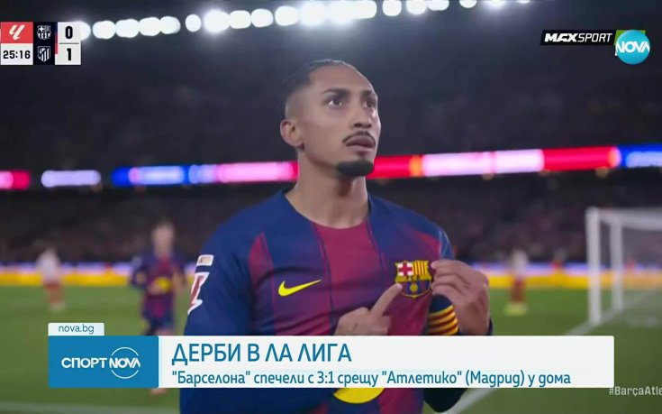 Барселона победи Атлетико и запази първото място в Ла Лига