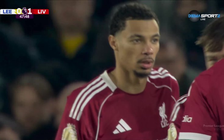 Екитике откри резултата за Ливърпул срещу Лийдс