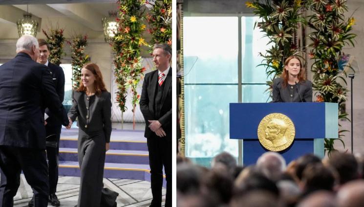 Нобеловата награда - Нобеловият шок в Осло: Лауреатката изчезнала, дъщеря ѝ взима наградата!