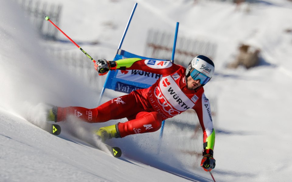 Австриец най-бърз след първия манш на гигантския слалом във Вал д'Изер
