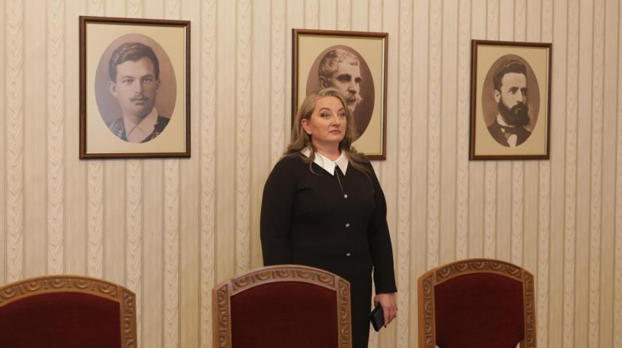 Деница Сачева от ГЕРБ пристигна сама при Румен Радев за Деница Сачева от ГЕРБ пристигна сама при Румен Радев за