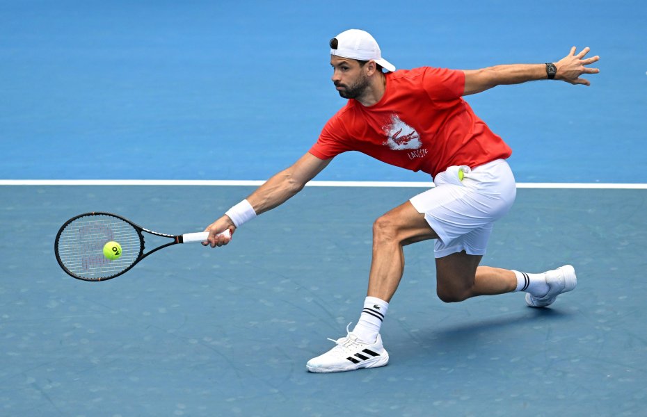 Тренировка на Григор Димитров в Бризбън1