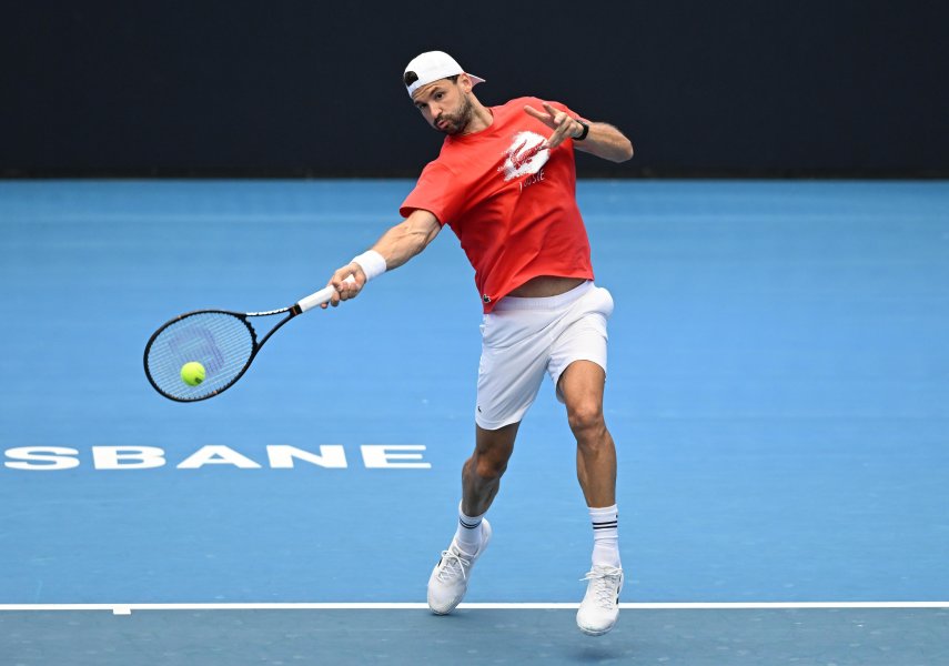 Тренировка на Григор Димитров в Бризбън1