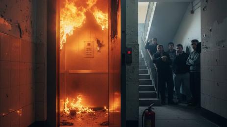 асансьор пожар