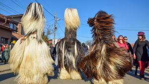 Кукери дефилират по централните улици на Благоевград във Фестивала на
