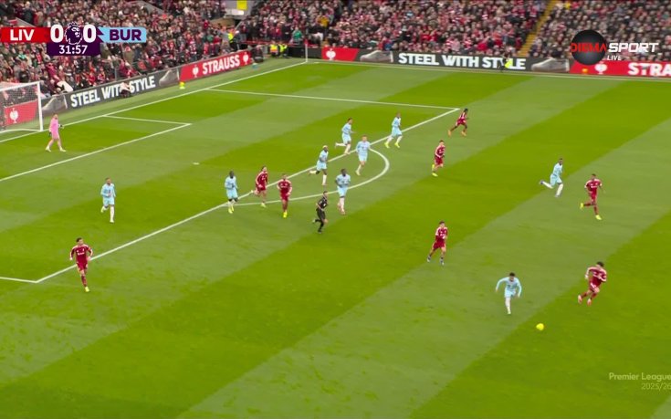 Ливъррпул - Бърнли 1:0 /първо полувреме/