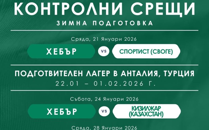 Хебър уреди още една контрола в Турция