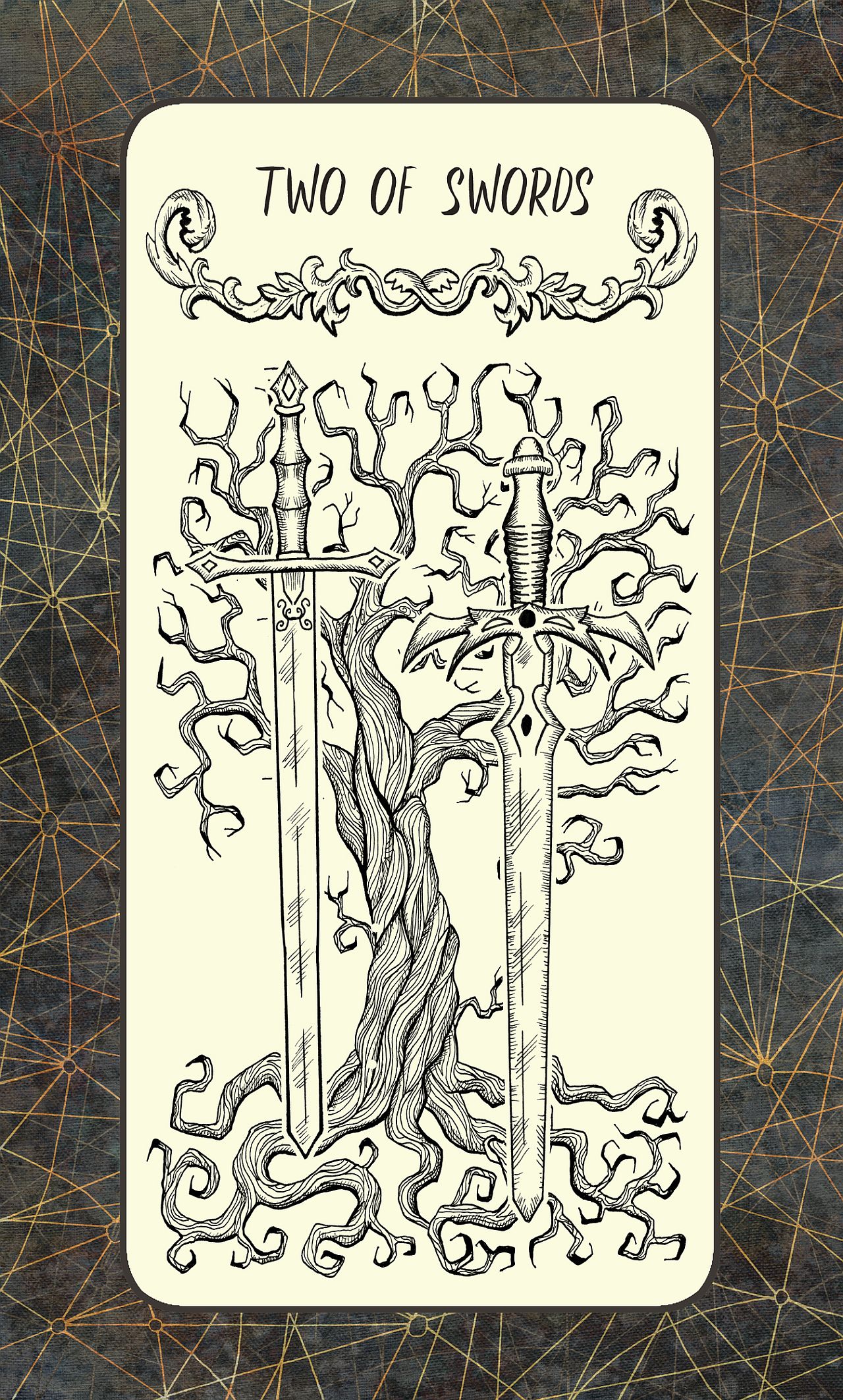 <p><strong>Юли: Двойка мечове &ndash; &bdquo;Мир&ldquo;</strong></p>

<p>Традиционно Двойка мечове се счита за трудна карта, представляваща нерешителност. В Таро на Тот обаче тя излъчва свещена геометрия със синя роза в центъра, която внася баланс между две противоположни сили. Юлските Раци и Лъвове ще трябва да направят избор по въпроси на сърцето, като за целта ще трябва да уравновесят емоциите и разума си.</p>