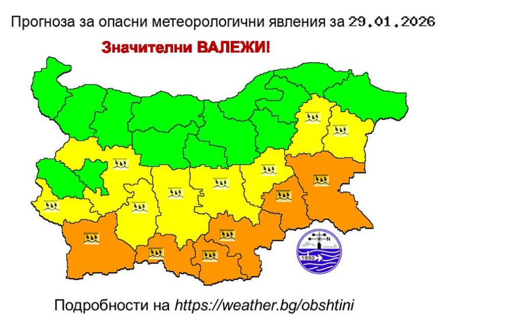 времето 29 януари