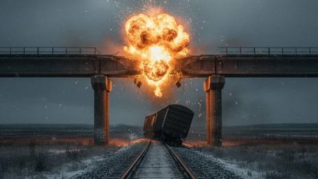 влак взрив